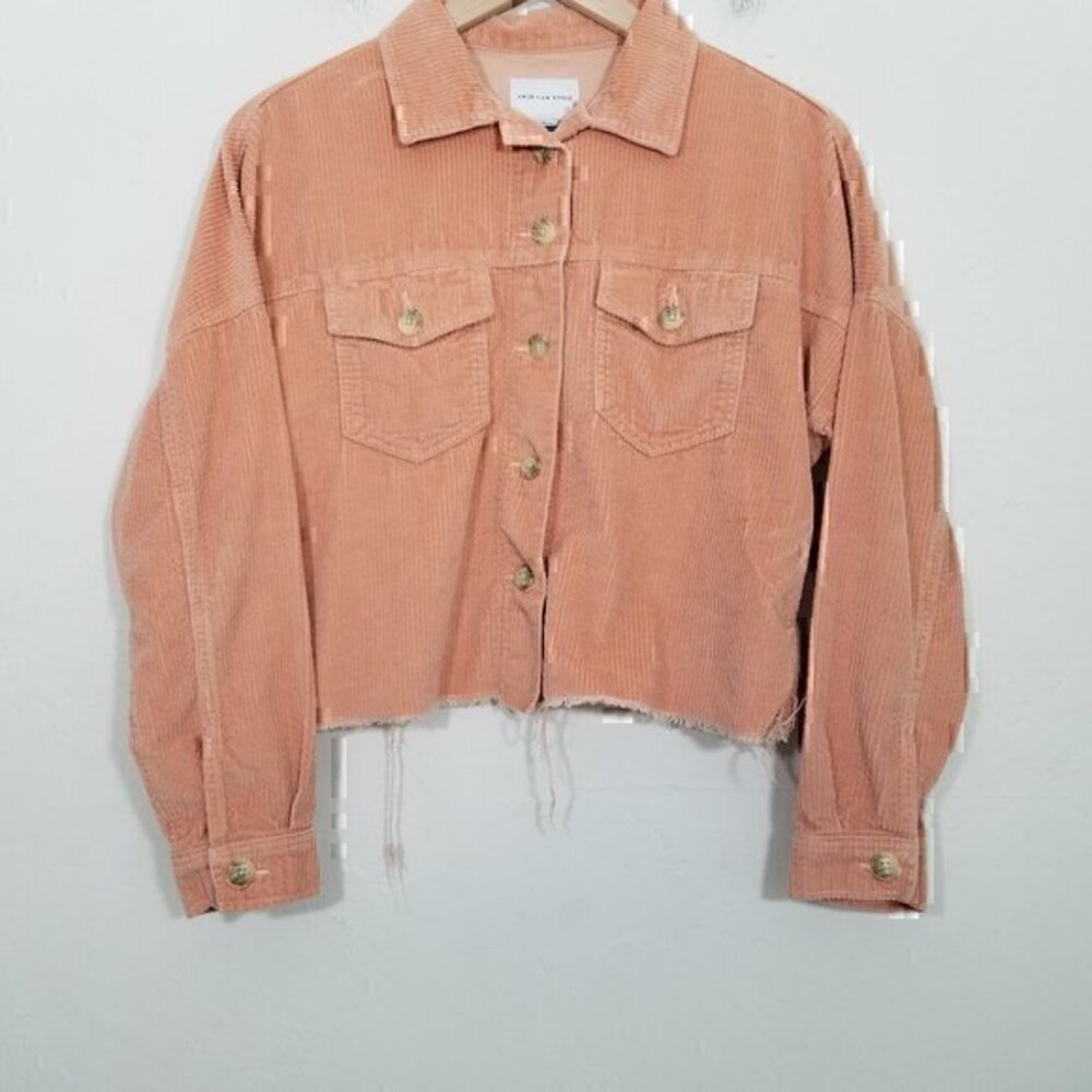 American Eagle Corduroy Button Down Crop Shirt Size XS